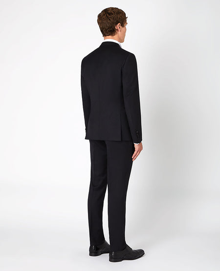 Remus Uomo Black Tapered Fit 3 piece Dinner Suit