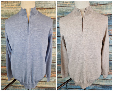 Remus Uomo Tapered Fit Merino Wool- Blend Half Zip Sweater