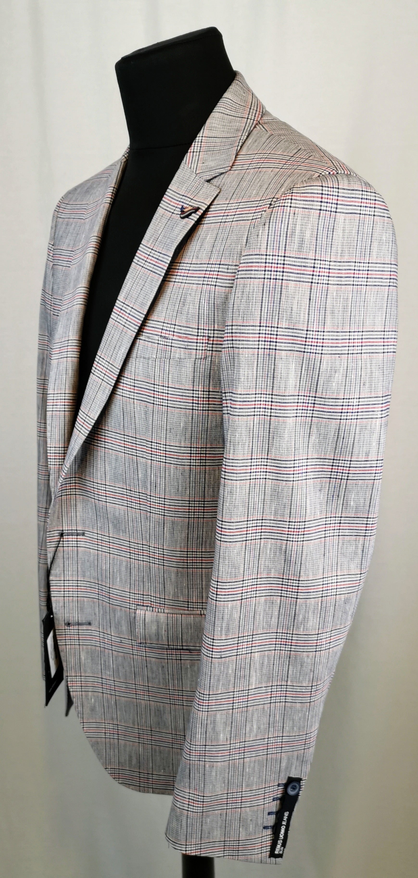 Remus Uomo Slim Fit linen blend Check Jacket