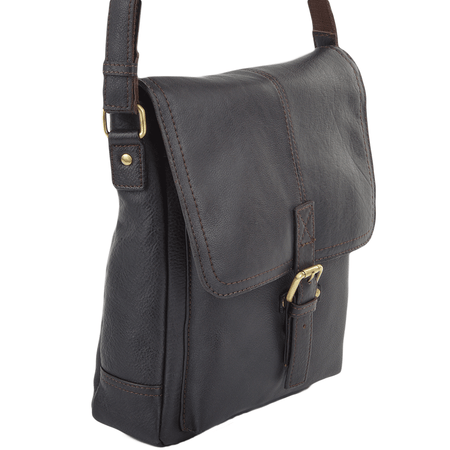 Ashwood Leather Messenger Bag - Black